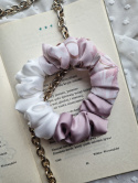 mała scrunchie-satynowa scrunchie-różowa scrunchie-różowa gumka do włosów-różowe scrunchies