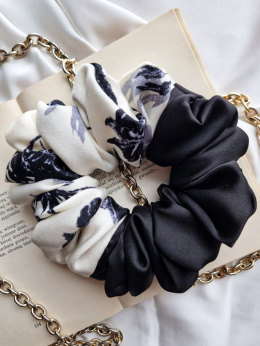 scrunchie-gumka z różą-gumka scrunchie-gumka do włosów-gumki do włosów