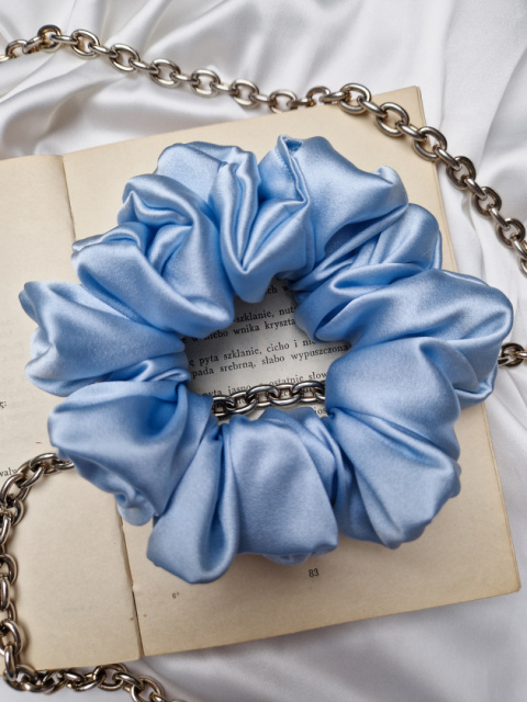 Scrunchie jedwabna Baby Blue L Scrunchie jedwabna Baby Blue L