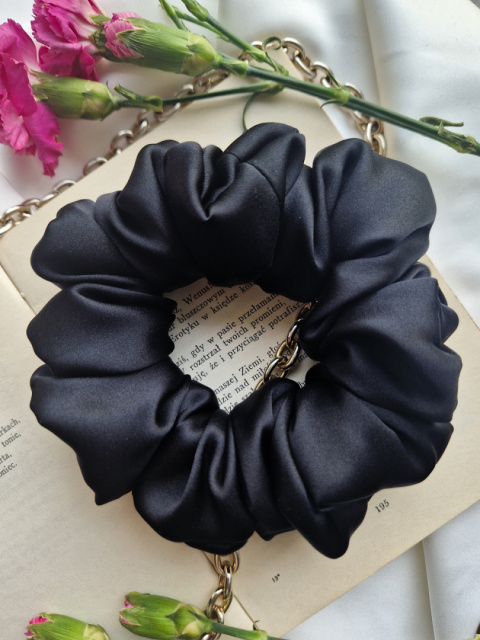 Scrunchie jedwabna Black L Scrunchie jedwabna Black L