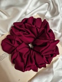 duża bordowa gumka do włosów-bordowa scrunchie xxl-duże gumki do włosów-wiśniowa gumka-bordowe scrunchies-ozdobna frotka