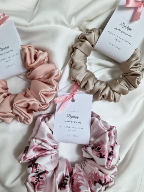 Podziękowanie na wieczór panieński - scrunchie L z owijką Podziękowanie na wieczór panieński - scrunchie L z owijką