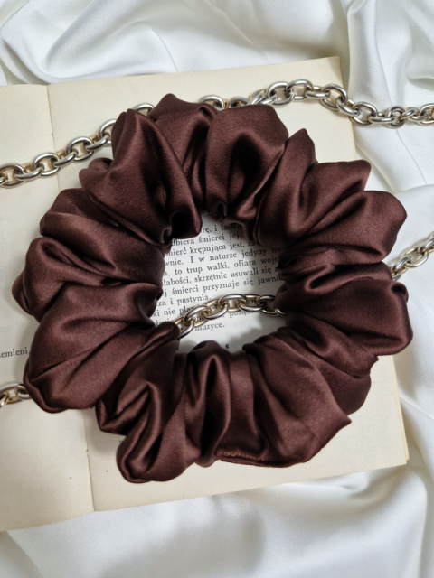 Scrunchie jedwabna Chocolate L Scrunchie jedwabna Chocolate L