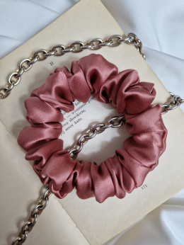 Scrunchie jedwabna Coral Pink M