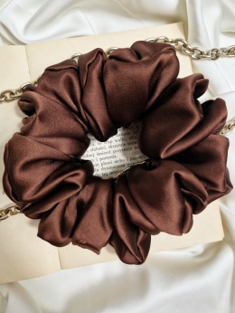 Scrunchie jedwabna Milk Chocolate XL