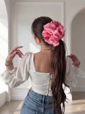 scrunchies-scrunchie xxl-różowa duża scrunchie-różowa scrunchie xxl-kwiatowa scrunchie xxl-duże różowe scrunchies