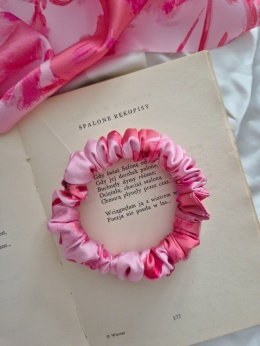 mini scrunchies-scrunchie mini-różowa mini scrunchie-scrunchies różowe mini-scrunchie różowa mała