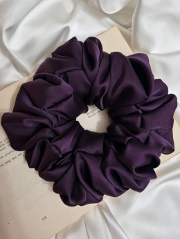 duża fioletowa gumka do włosów-duża śliwkowa scrunchie-purpurowa gumka do włosów-fioletowa gumka scrunchie-scrunchies