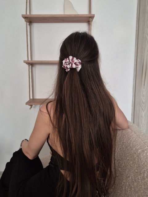 Scrunchie gumka do włosów mahoniowy wzór - Cardamon M