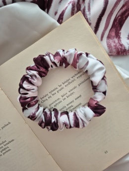 Scrunchie mini gumka do włosów mahoniowy wzór - Cardamon S