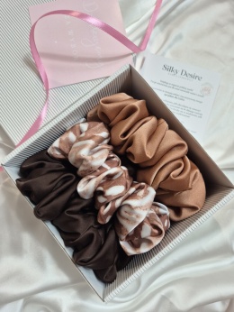 zestaw prezentowy dla niej-zestaw prezentowy scrunchie-zestaw gumek do włosów-prezent dla niej na święta-duża gumka do włosów