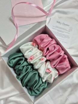 zestaw prezentowy dla niej-zestaw prezentowy scrunchie-zestaw gumek do włosów-prezent dla niej na święta-duża gumka do włosów