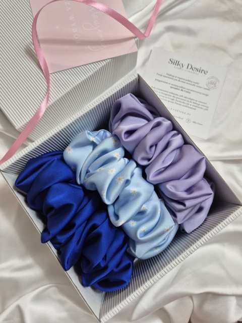 zestaw prezentowy dla niej-zestaw prezentowy scrunchie-zestaw gumek do włosów-prezent dla niej na święta-duża gumka do włosów